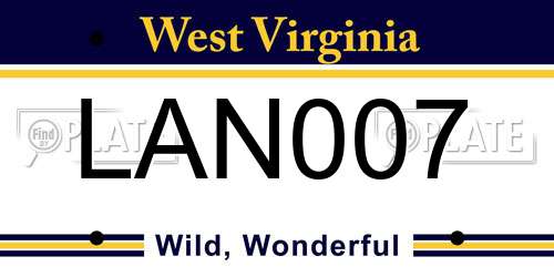 LAN007 West Virginia License Plate