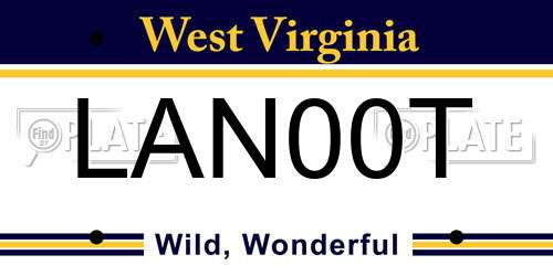 LAN00T West Virginia License Plate