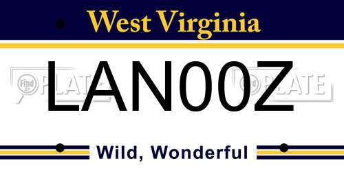LAN00Z West Virginia License Plate