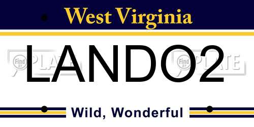 LANDO2 West Virginia License Plate