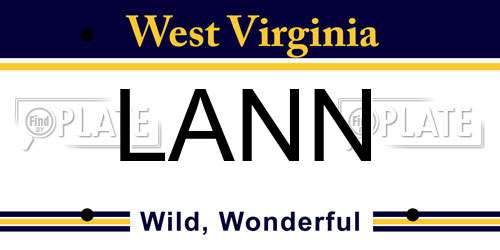 LANN West Virginia License Plate