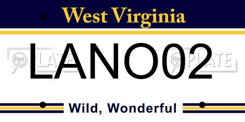LANO02 West Virginia License Plate