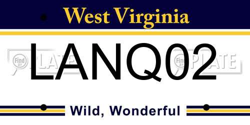 LANQ02 West Virginia License Plate