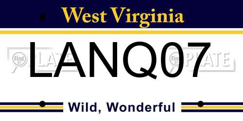 LANQ07 West Virginia License Plate