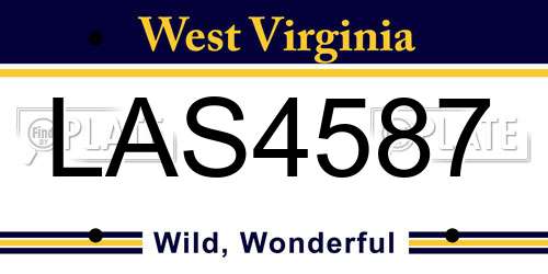 LAS4587 West Virginia License Plate