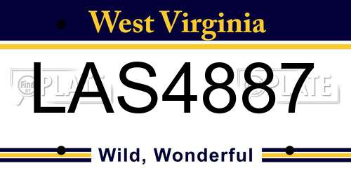 LAS4887 West Virginia License Plate