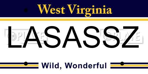LASASSZ West Virginia License Plate