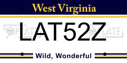 LAT52Z West Virginia License Plate
