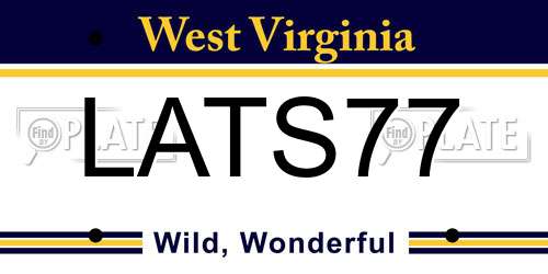 LATS77 West Virginia License Plate
