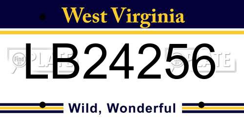 LB24256 West Virginia License Plate