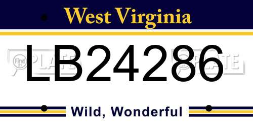 LB24286 West Virginia License Plate