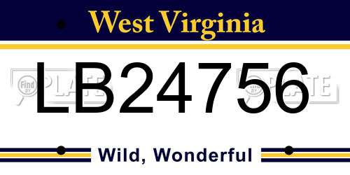 LB24756 West Virginia License Plate