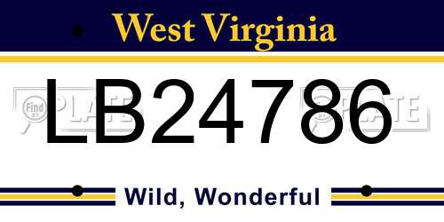 LB24786 West Virginia License Plate