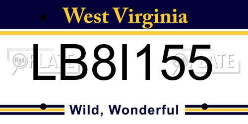 LB8I155 West Virginia License Plate