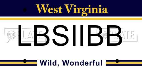 LBSIIBB West Virginia License Plate