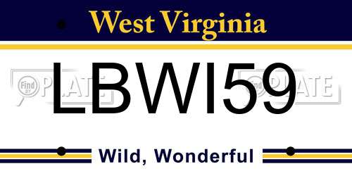 LBWI59 West Virginia License Plate