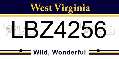 LBZ4256 West Virginia License Plate