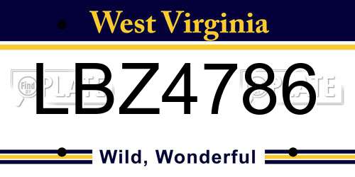 LBZ4786 West Virginia License Plate