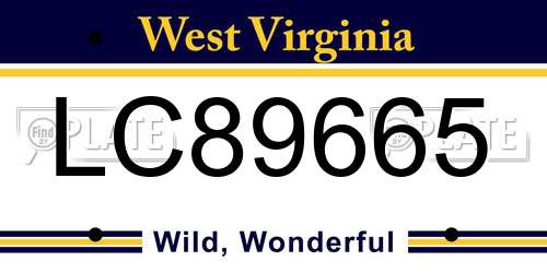 LC89665 West Virginia License Plate