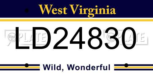 LD24830 West Virginia License Plate