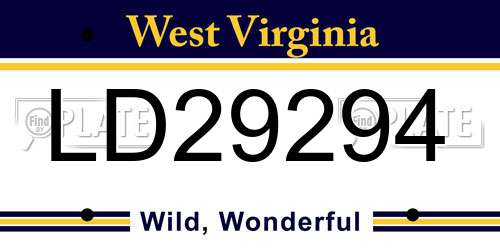LD29294 West Virginia License Plate