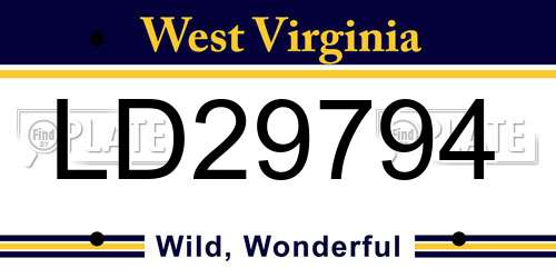 LD29794 West Virginia License Plate