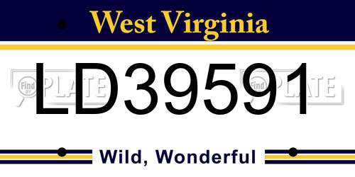 LD39591 West Virginia License Plate