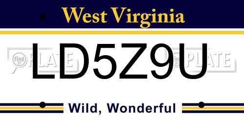 LD5Z9U West Virginia License Plate