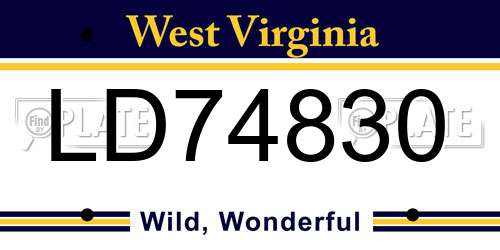 LD74830 West Virginia License Plate