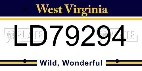 LD79294 West Virginia License Plate