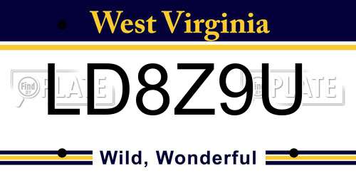 LD8Z9U West Virginia License Plate