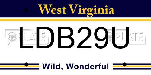 LDB29U West Virginia License Plate
