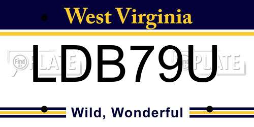 LDB79U West Virginia License Plate