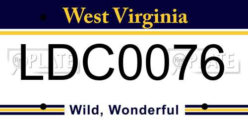 LDC0076 West Virginia License Plate
