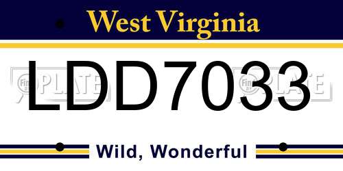 LDD7033 West Virginia License Plate