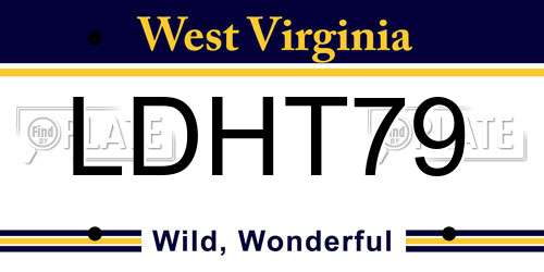 LDHT79 West Virginia License Plate