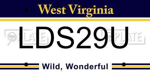 LDS29U West Virginia License Plate