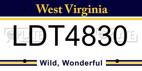LDT4830 West Virginia License Plate