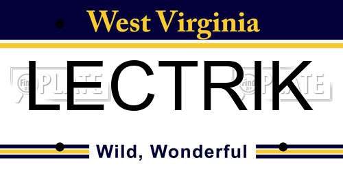 LECTRIK West Virginia License Plate