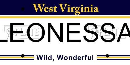 LEONESSA West Virginia License Plate
