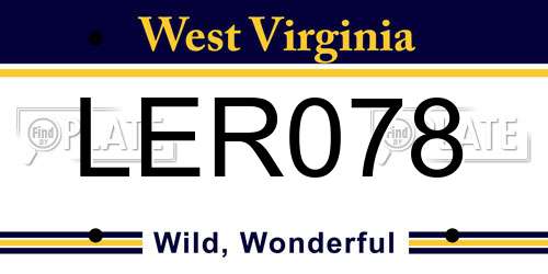 LER078 West Virginia License Plate