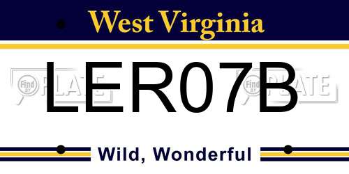 LER07B West Virginia License Plate