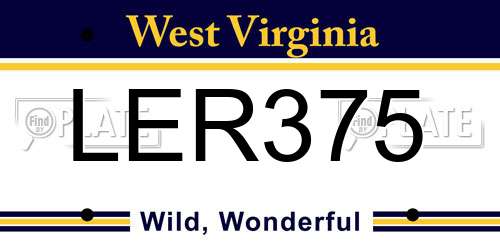 LER375 West Virginia License Plate