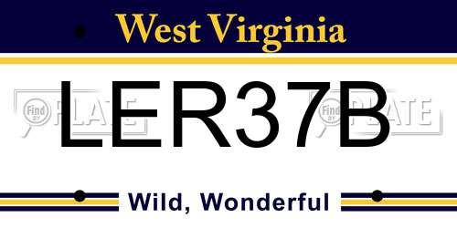 LER37B West Virginia License Plate