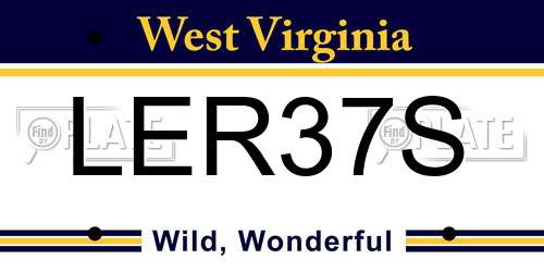 LER37S West Virginia License Plate