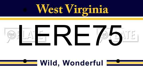 LERE75 West Virginia License Plate