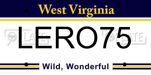 LERO75 West Virginia License Plate