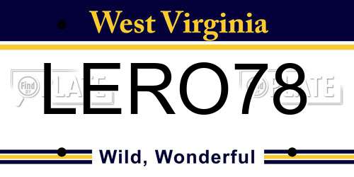 LERO78 West Virginia License Plate