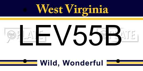 LEV55B West Virginia License Plate