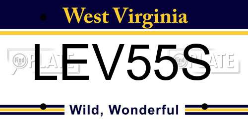 LEV55S West Virginia License Plate